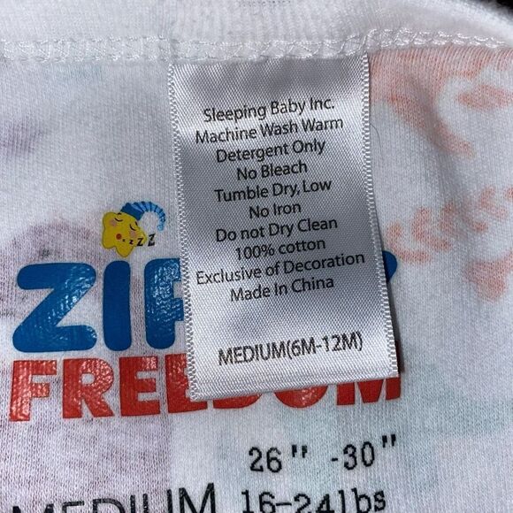 Zippy Freedom Sleeveless Dinosaur Zipper Sleep Sack Baby Size Medium 6 - Picture 4 of 5